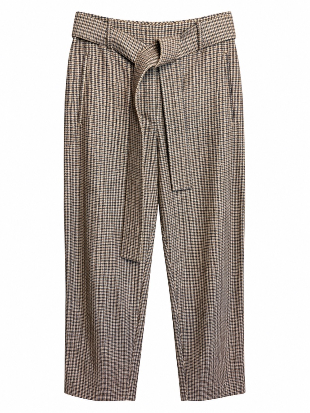 Wilfred – Brown Houndstooth Tie-Belt Trousers – Size 6
